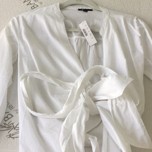 J CREW OXFORD WRAP TOP-XXS-NWT - Picture 2 of 4